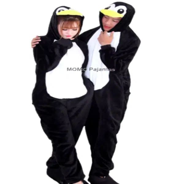 Penguin flannel pajamas for couples