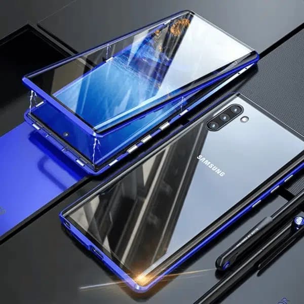 Funda magnética de doble cara con vidrio templado para Samsung