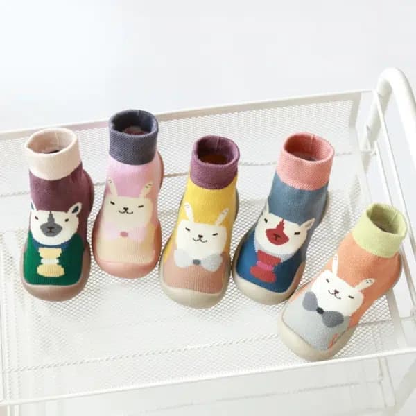 Knitted Baby Shoe Socks β Anti-Slip Rubber Soles