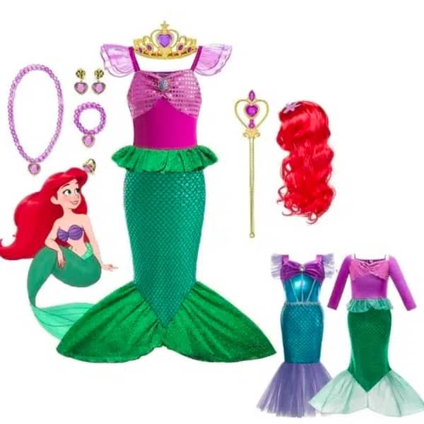 Little Mermaid Princess Costume Dress for Girls